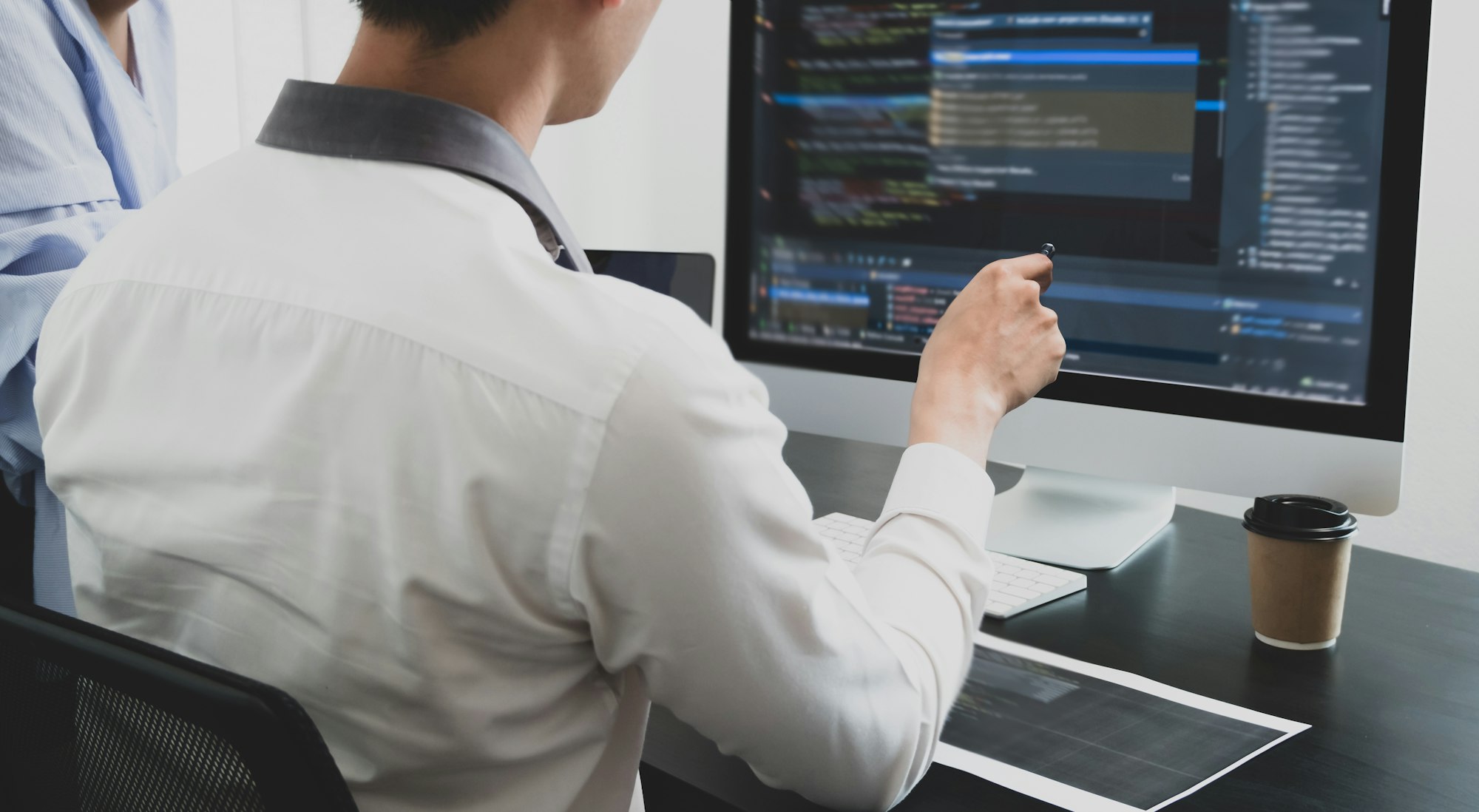 Team of programmers working with computer programming, professional development